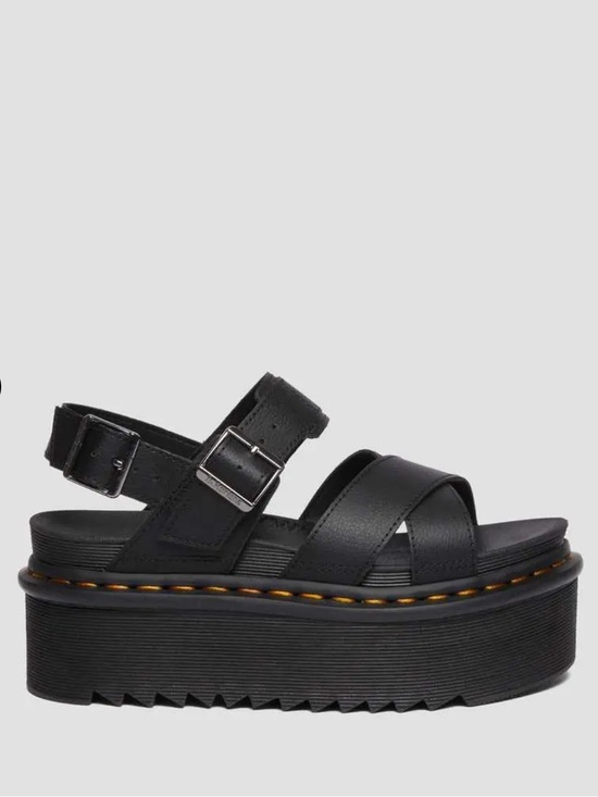 Dr. Martens Shoes - Dr. Martens Voss II Black Platform Buckle Sandals